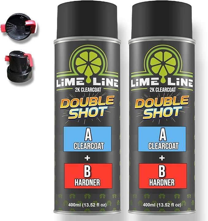 LiME LiNE High Gloss 2K Clearcoat Spray/Aerosol Can Automotive 2 Part Professional Finish (Pack of 2) - Image 1